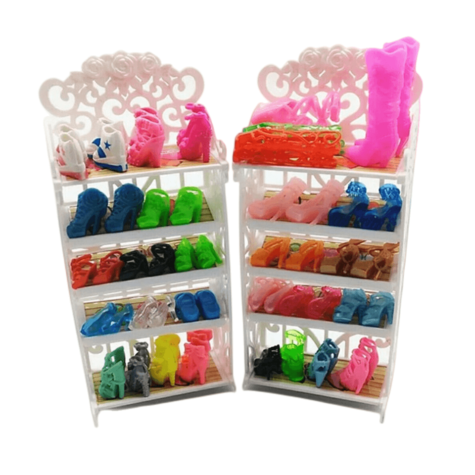 Plastic 5 Layers White Doll Shoes Rack / Random 12 Pairs Shoes Dollhouse  Furniture Accessories for Barbie Doll Kids Toy - AliExpress